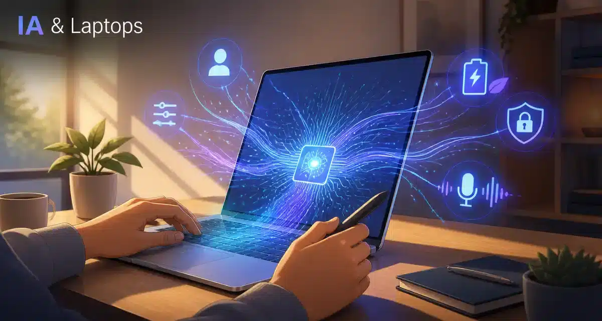 Visuel sur l'IA et les ordinateurs portables modernes