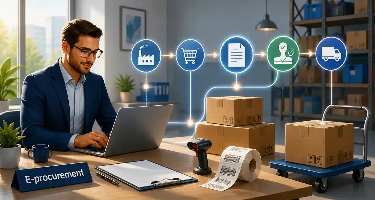 Professionnel de l'approvisionnement numérique au travail