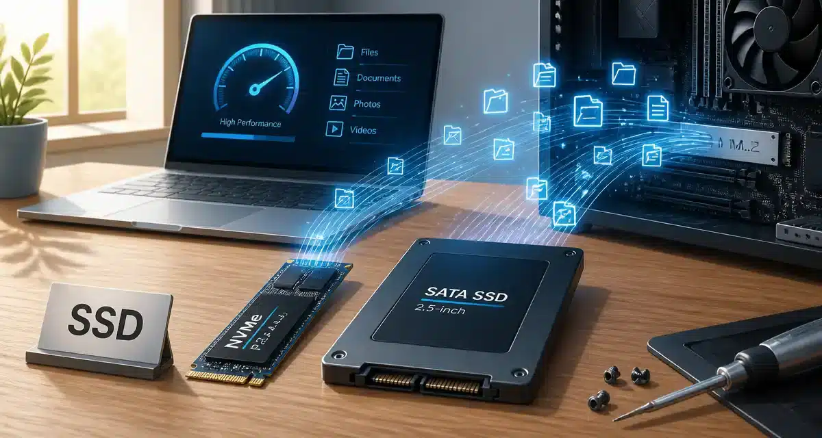 Disques SSD et performances de stockage sur un bureau